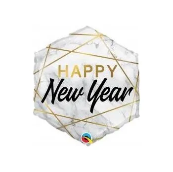 Balónek Fóliový balónek Qualatex Šťastný Nový Rok 50 cm (20 palců)