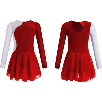 Body BALETNÍ TRIKOT S TYLOVOU SUKÝNKOU NA TANEC ASYMETRICKÝ R120