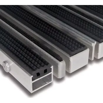 Rohožka Hliníková gumová čistící vstupní kartáčová venkovní rohož Alu Extra - 60 x 90 x 2,7 cm