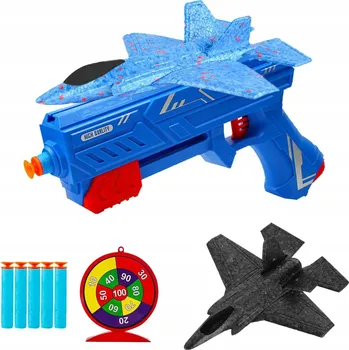 Dětská zbraň Pistole Hračka s polystyrenovým letadlem, terčem a střelami