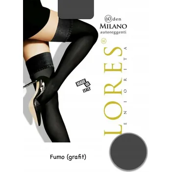 Dámské punčochy Samodržící punčochy LORES MILANO 60 DEN – Fumo, vel. 3/4 Elegance a pohodlí