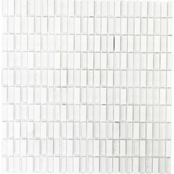 Obklad Skleněná mozaika proužky, skleněná dlaždice mix bílá