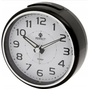 Budík Budík PERFECT TICHÝ PLYNOUCÍ ANALOGOVÝ s podsvícením HLASITÝ ALARM