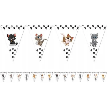 Papírové vlaječky - banner Kočky Kočka Kotě Narozeniny