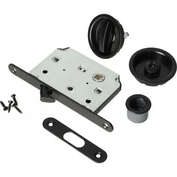 Nábytkové kování HÁKOVÝ ZÁMEK ZAPUŠTĚNÝ DO POSUVNÝCH DVEŘÍ, BLOKACE, ČERNÝ