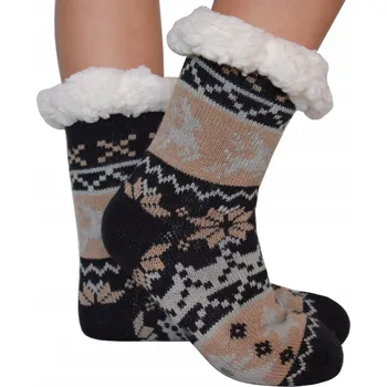 Pánské ponožky PONOŽKY TEPLÉ DĚTSKÉ S ABS PROTI SKLUZU NA ZIMU 32-35