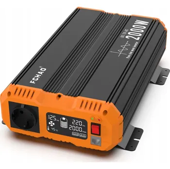 Měnič napětí Měnič napětí FCHAO 24V 2000W s čistým sinusovým proudem, DC na AC 230V, LCD