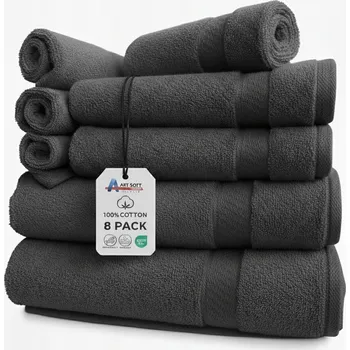 Prostěradlo Sada 8 froté ručníků, tmavě šedá