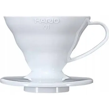 Kávovar Hario V60-01 Bílý plastový dripper na kávu