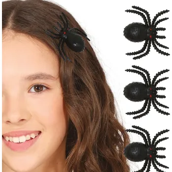 Karnevalový doplněk SPONKY HALLOWEEN PAVOUK PAVOUČCI PAVOUCI ČERNÉ ČERNÝ NA KLIPS KOVOVÝ 3
