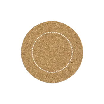 PLYCORK. Překližkový stojan se 6 korkovými tácky 600 Horní část, ∅ 60 Transfer, 3 barvy