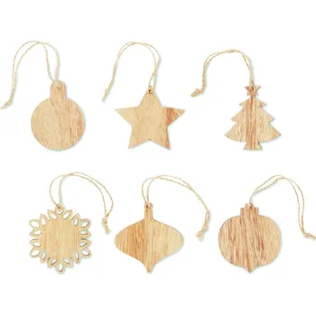 Vánoční ozdoba Sada dřevěných vánočních ozdob bez potisku bez potisku 10 bez potisku