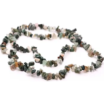 Náhrdelník Magieprirody.cz Náhrdelník sekaný dlouhý - Achát Mechový - tromlovaný #148 - z přírodních kamenů