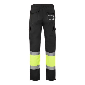 Pánské kalhoty VL POSEIDON. Dvoubarevné keprové kalhoty s více kapsami (210 g/m²), z bavlny (20 %) a polyesteru (80 %) 1 Back Pants, 100 x 70 Transfer, 1 barva