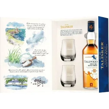 Whisky Talisker 10y Saveurs d´Ecosse 0.7l 45,8% (dárkové balení, 2 skleničky)