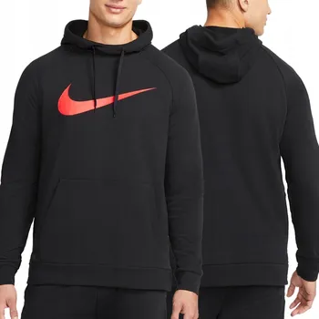 Pánská mikina Nike klasická pánská mikina černá tréninková mikina Dri-Fit Hoodie CZ2425-013 S