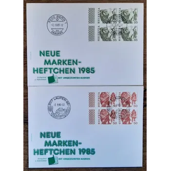 Poštovní známka ŠVÝCARSKO FDC 1103, 1105, lidové slavnosti, r. 1985