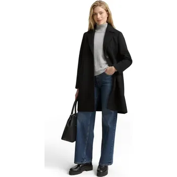 Dámský kabát TOM TAILOR DÁMSKÝ FLAUŠOVÝ KABÁT-ČERNÝ L + DOPRAVA ZDARMA