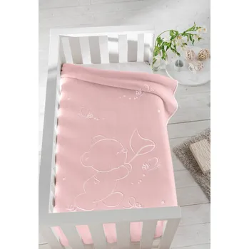 Dětská deka Dětská deka prémiová zavinovačka MOTÝLI 110x140, růžová