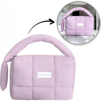 Kosmetická taška EFEKTNÍ KOSMETICKÁ TAŠKA - KUFŘÍK - PROŠÍVANÁ S RUKOJETÍ - FIALOVÁ - 18,5x12,5x 13 CM