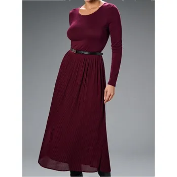 Dámské oblečení Sinsay - Šaty s plisovanou spodní částí - burgundy - 686FI-83X - 686FI-83X-L