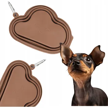 Miska pro psa Sada dvou silikonových misek Petinio hnědá 550 ml