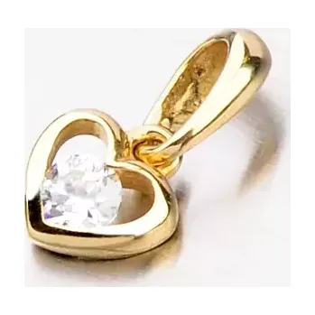 Přívěsek Dámský přívěsek žluté zlato 585 - srdíčko se zirkonem DZ1943ZL