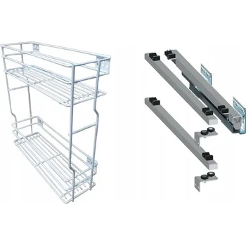 Cargo koš do skříňky boční pravý 20cm 200 Bílý 2ks Rejs Push plný výsuv