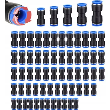 Příslušenství ke kompresoru 60 KS PNEUMATICKÁ SPOJKA ZÁSUVNÁ PŘÍMÁ RYCHLOSPOJKA TIR 4-12MM SADA