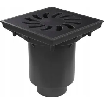 Kanalizační potrubí Vpusť kanalizační spodní, D 160 / 110-250 mm, suchá klapka, litinová mřížka