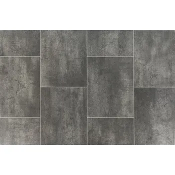 PVC podlaha šedá jako linoleum, dlaždice šíře 2 m, beton grafitová bingo