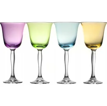 Sklenice Skleničky na šampaňské , skleničky na bílé víno, skleničky na červené víno Huta Julia vícebarevné 220ml 4 ks