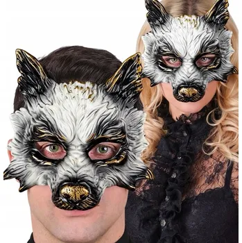 Karnevalová maska MASKA VLKA PRO DOSPĚLÉ VLČÍ PES DOPLNĚK VLK KARNEVAL PÁRTY