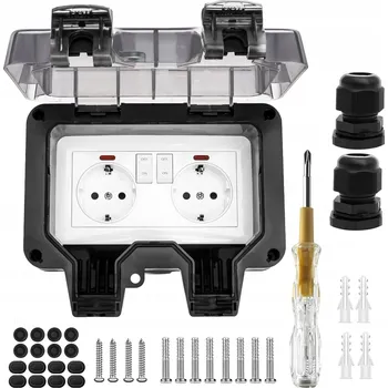 Elektrická zásuvka VENKOVNÍ ZAHRADNÍ ELEKTRICKÁ ZÁSUVKA VODOTĚSNÁ UTĚSNĚNÁ IP66