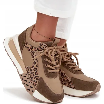 Dámské tenisky DÁMSKÉ TENISKY Z PŘÍRODNÍ KŮŽE S PANTERSKÝM VZOREM ARTIKER 55C0089 HNĚDÉ VELIKOST 37
