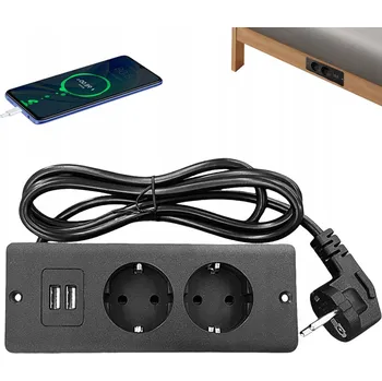 Napájecí kabel Prodlužovací Kabel lišta Bedee 1,5 m 4 ks černá