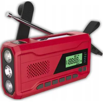 Powerbanka PŘENOSNÉ SOLÁRNÍ RÁDIO SVÍTILNA POWERBANKA 4500mAh KLIKOVÉ NABÍJENÍ - DO KUCHYNĚ, NA STAVBU