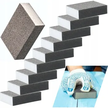 Brusný papír 10x Brusný Kvádr P80 Brusný Blok Houbička na Broušení Sádry a Tmelu