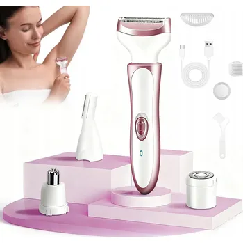 ELEKTRICKÝ DEPILÁTOR HOLICÍ STROJEK 4 V 1 NA ODSTRAŇOVÁNÍ CHLOUPKŮ V BIKINÁCH, NOHOU A HOLENÍ