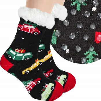 Dámské ponožky NETi Silné Vánoční Měkké Ponožky Dámské Zimní Teplé Domácí Ponožky s ABS