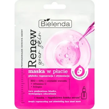 Pleťová maska Pleťová maska v plátýnku s vitamínem C hloubková regenerace a stimulace BIELENDA RENEW