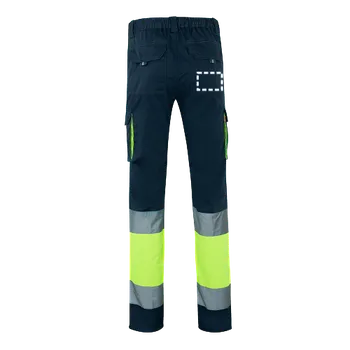 Pánské kalhoty VL ZEUS LARGE. Dvoubarevné strečové kalhoty s mnoha kapsami (240 g/m²), z bavlny (46 %), EME (38 %) a polyesteru (16 %) 1 Back Pants, 100 x 70 Transfer, 3 barvy