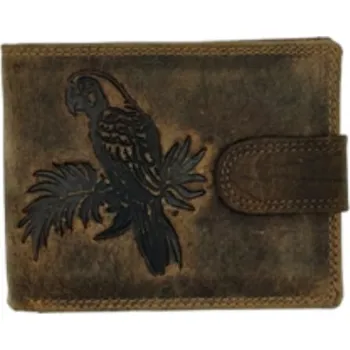 Peněženka Kožená pánská peněženka Wild 8955-29 s motivem papouška