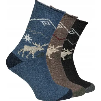 Pánské oblečení 3 Páry Hřejivých Tlustých Vlněných Ponožky Alpaka M005 43-46