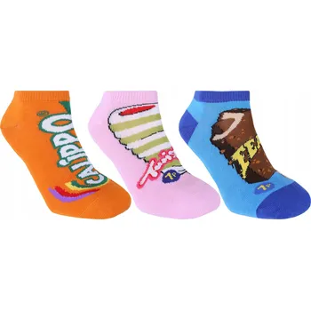 Dámské oblečení 3x Barevné ponožky, kotníkové ponožky se vzorem nanuků Walls, velikost 37-42