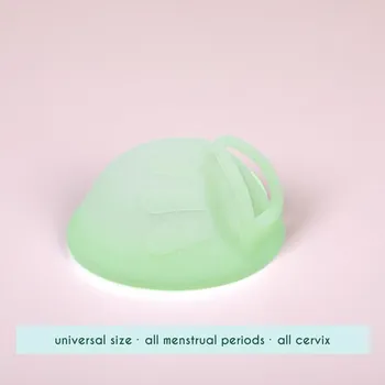 Menstruační kalíšek Menstruační disk Femi.Eko zelený, lékařský silikon, 38 ml