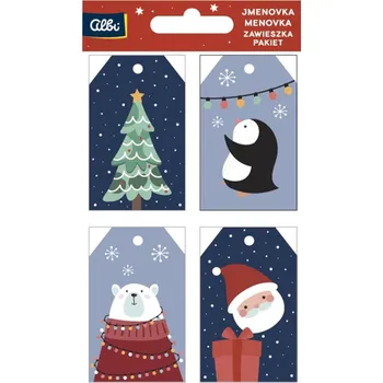 Set školních potřeb Dárková visačka 12 ks - Roztomilé Vánoce pro kluka