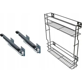 Nábytkové kování Cargo koš do skříňky pravý 15cm 150 Grafit 2 patra s tlumením dovírání Rejs plný výsuv