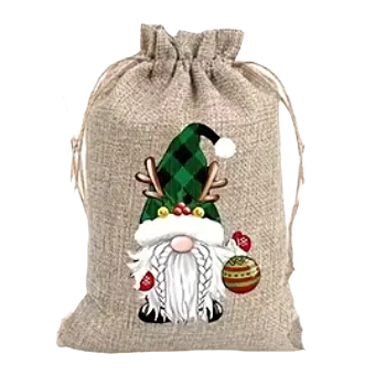 Vánoční dekorace Plátěný pytlík - vánoční skřítek III (10,0 x 15,0 cm)