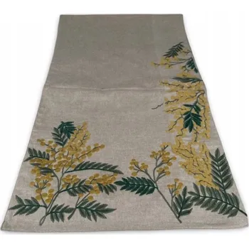 ubrus PODZIMNÍ BAVLNĚNÝ BĚHOUN S MOTIVEM PODZIMU JEŘABINA ŽLUTÝ 40x140